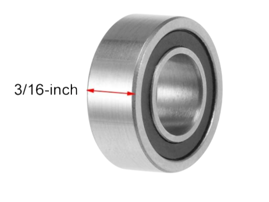 R188-2RS Sealed Miniature Ball Bearing showing Double Rubber Seals for Moisture Protection in Medical and Food Processing Equipment