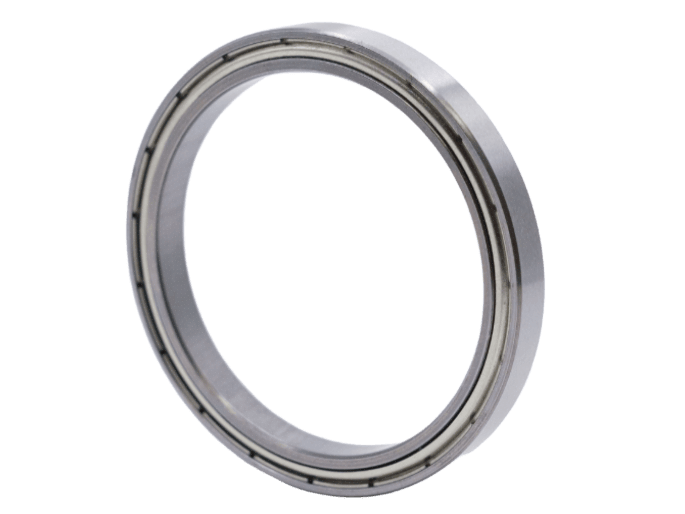 6704-ZZ Thin Section Ball Bearing highlighting dual pressed steel shields for high-speed low friction operation