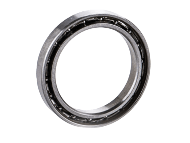 6703 Open Ball Bearing showing exposed Chrome Steel Balls and Raceway for Zero-Friction High Speed Oil Lubrication