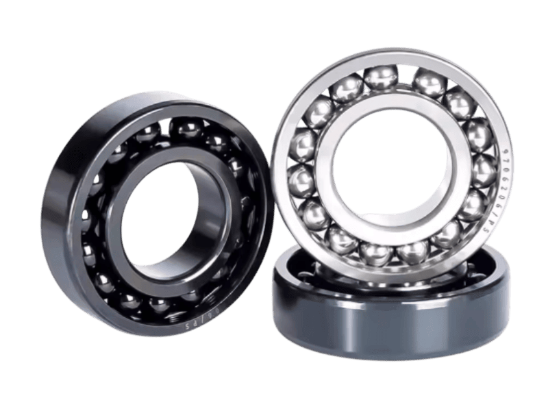 Unsealed 6304 Ball Bearing displaying Open Architecture for Maximum Lubrication Flow and Zero Friction in Industrial Gearboxes