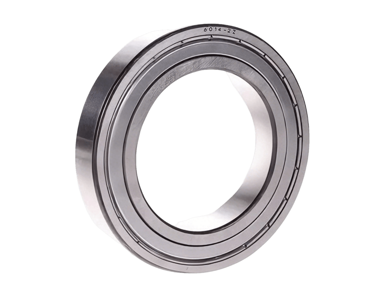 6014-2Z Ball Bearing displaying Double Pressed Steel Shields for Lubrication Retention and Low Friction Rotation in Large Electric Motor Applications