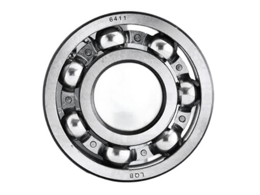 6411 Deep Groove Ball Bearing showing open raceway design for high radial load capacity and flexible grease or oil lubrication