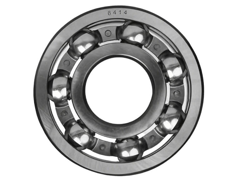6414 Open Deep Groove Ball Bearing with precision-ground raceways and steel cage visible through open configuration for 70x180x42mm heavy industrial applications Replacement 6414 Bearing open type direct interchange for SKF 6414 NSK 6414 FAG 6414 suitable