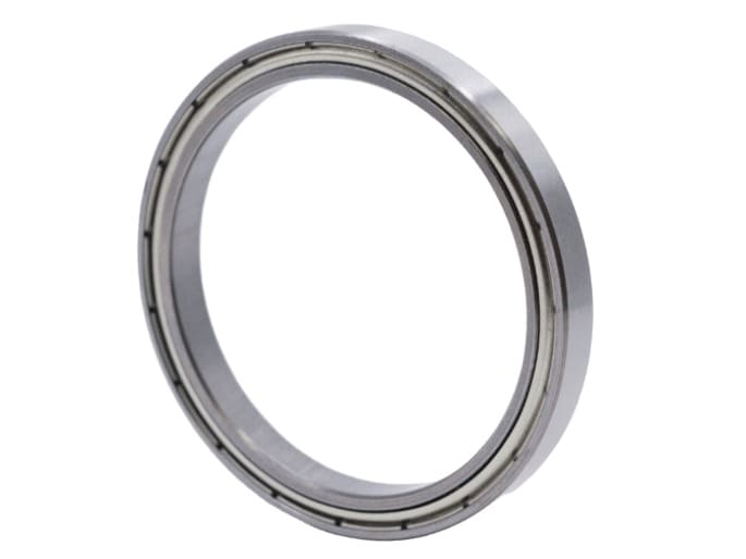 6704-ZZ Thin Section Ball Bearing highlighting dual pressed steel shields for high-speed low friction operation