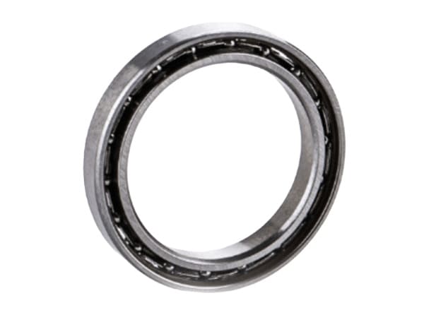 6703 Open Ball Bearing showing exposed Chrome Steel Balls and Raceway for Zero-Friction High Speed Oil Lubrication