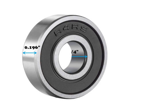 R4-2RS Miniature Sealed Ball Bearing | Moisture & Dust Isolation | 6.35&times;15.875&times;7.142 mm