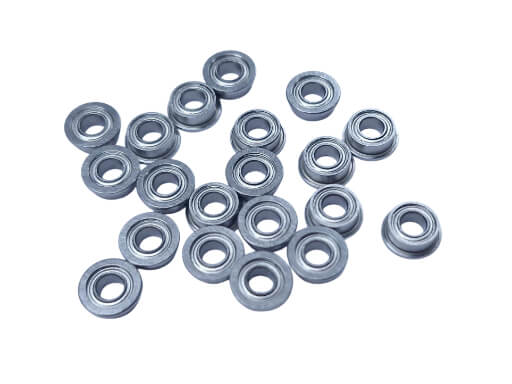 Compact 3mm bore flanged ball bearing MF63 ZZ demonstrating sealed construction for maintenance-free operation