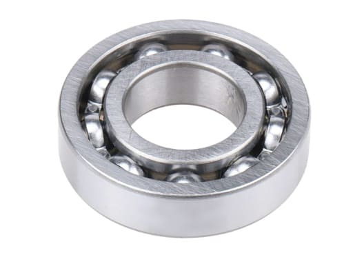B17-99 Open Deep Groove Ball Bearing 17x52x17mm showing Unsealed Design for Maximum Oil Lubrication Flow and High Load Capacity