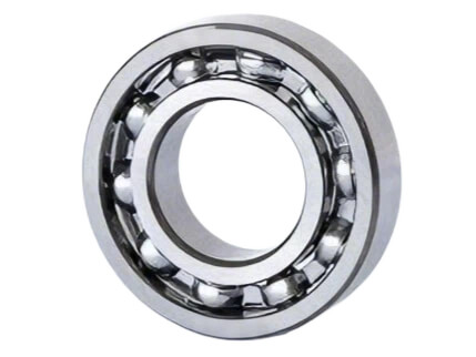 6902 Open Ball Bearing displaying unshielded steel cage and chrome steel balls for zero-resistance rotation and direct oil lubrication