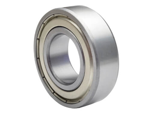 6302-ZZ Deep Groove Ball Bearing showing Dual Pressed Steel Shields for Dust Protection and Low Friction Torque