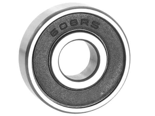Close-up of 608-2RS sealed bearing pre-lubricated with high-performance grease for low maintenance machinery