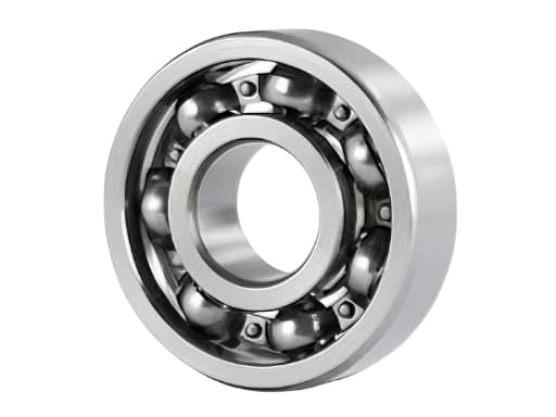 Unshielded 606 open ball bearing 6x17x6mm showing exposed steel balls and cage for zero-friction rotation