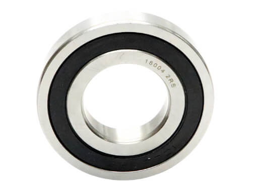 16004-2RS Thin Section Ball Bearing 20x42x8 mm showing Dual Contact Rubber Seals for Moisture and Dust Protection