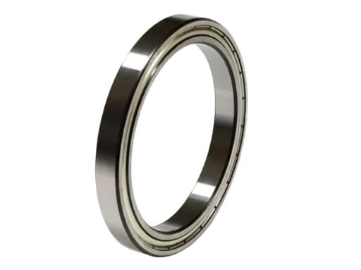 High Speed 6810-ZZ Thin Section Bearing showing Double Steel Shields (ZZ) for Low Friction Rotation in Robotics and UAV Gimbals