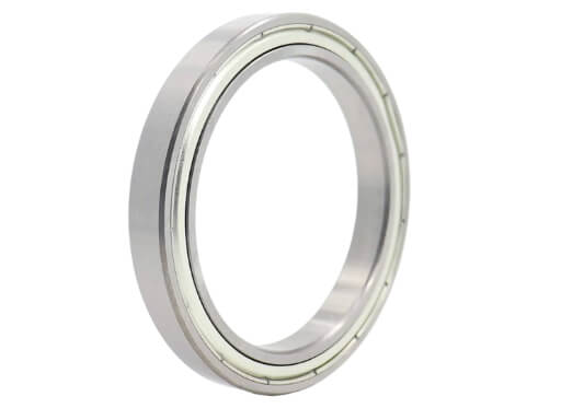 6809-ZZ Thin Section Ball Bearing showing Double Pressed Steel Shields for Dust Protection and Low Friction Rotation