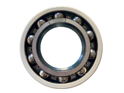 Unsealed 6222 Open Deep Groove Ball Bearing showing exposed inner raceway for oil lubrication, premium GCr15 Chrome Steel replacement for SKF and NSK in large industrial electric motors