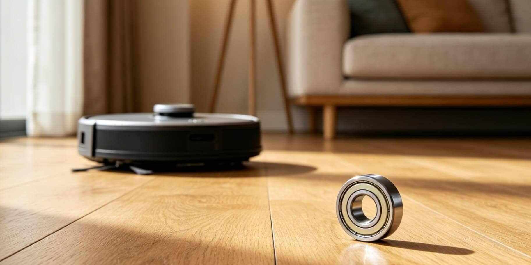 Low-noise deep groove ball bearings by Welink for high-speed smart home appliance motors. A robotic vacuum cleaner powered by Welink precision bearings for quiet and efficient performance.