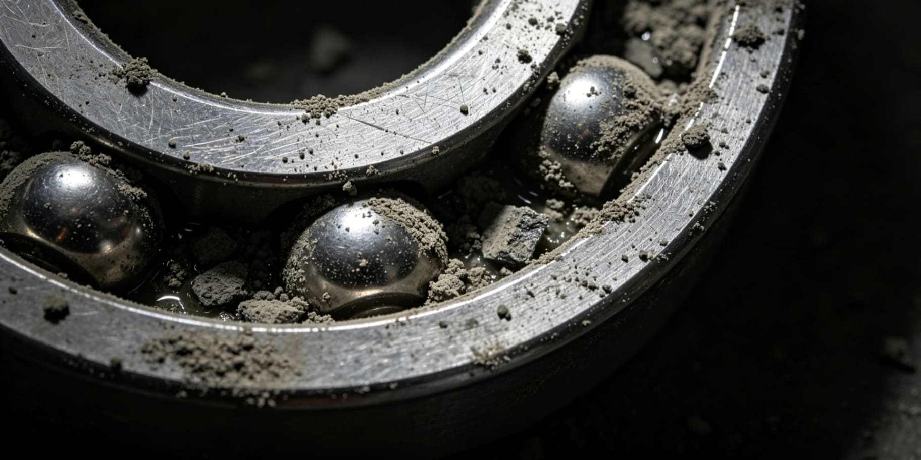 Miniature ball bearings operating in dusty industrial environments showing importance of proper sealing Miniature ball bearings operating in dusty industrial environments showing importance of proper sealing